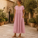 Agnes Women's Relaxed Midi Dress - Pink - Women's Clothing > Dresses > Midi Dresses - Brondals - Image 1
