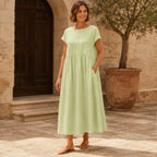 Agnes Women's Relaxed Midi Dress - Mint Green - Women's Clothing > Dresses > Midi Dresses - Brondals - Image 1