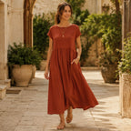 Agnes Women's Relaxed Midi Dress - Brown - Catalog Group: Clothing - Brondals - Image 2