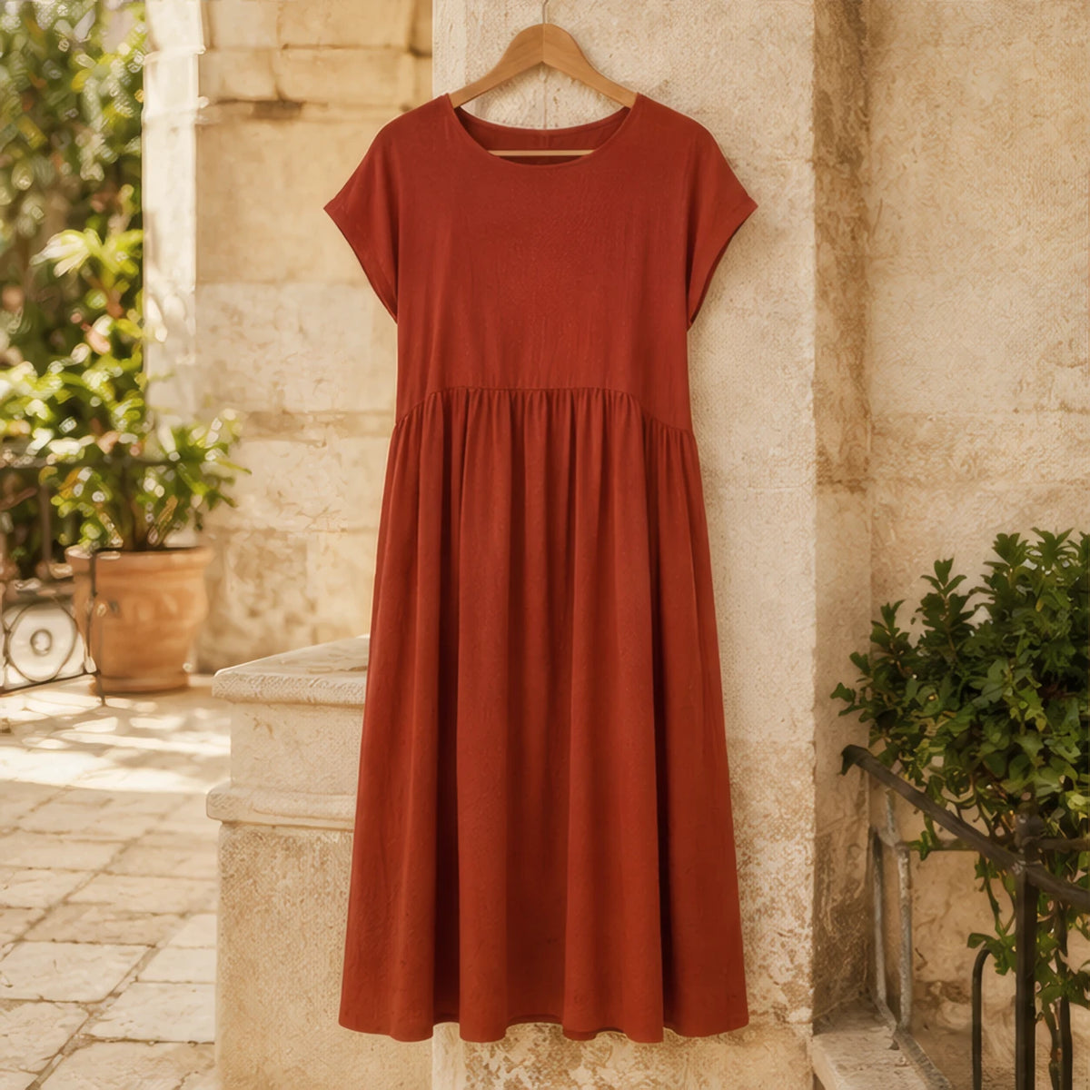 Agnes Women's Relaxed Midi Dress - Brown - Department: Women - Brondals - Image 3