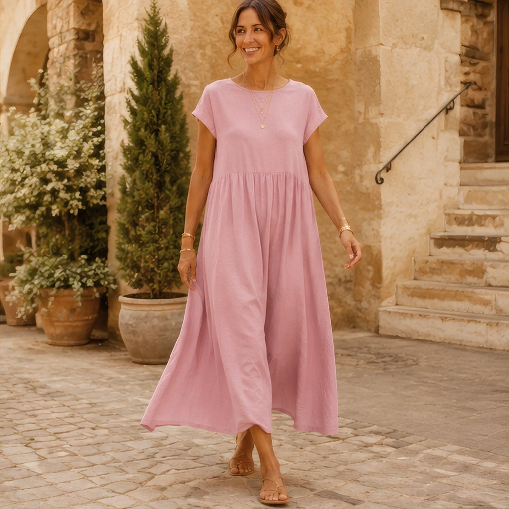 Agnes Women's Relaxed Midi Dress - Pink - Catalog Group: Clothing - Brondals - Image 2