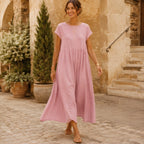Agnes Women's Relaxed Midi Dress - Pink - Catalog Group: Clothing - Brondals - Image 2