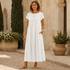 Agnes Women's Relaxed Midi Dress - White - Women's Clothing > Dresses > Midi Dresses - Brondals - Image 1