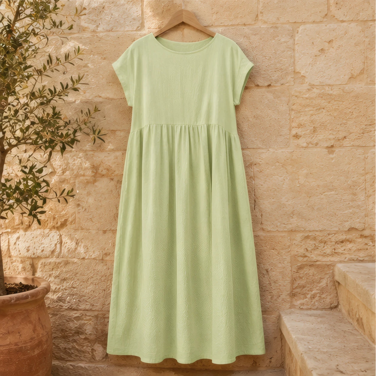 Agnes Women's Relaxed Midi Dress - Mint Green - Department: Women - Brondals - Image 3