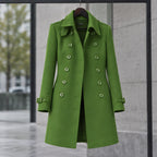 Amabel Women's Double-Breasted Military Coat - Green - 23 sept - Brondals - Image 2