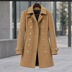 Amabel Women's Double-Breasted Military Coat - Khaki - 23 sept - Brondals - Image 2