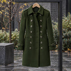 Amabel Women's Double-Breasted Military Coat - Army Green - 23 sept - Brondals - Image 2