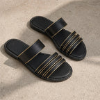 Amaris Everyday Leather Sandals - Black - Sandals - Brondals - Image 1