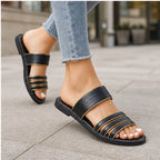 Amaris Everyday Leather Sandals - Black - strappy sandals - Brondals - Image 4