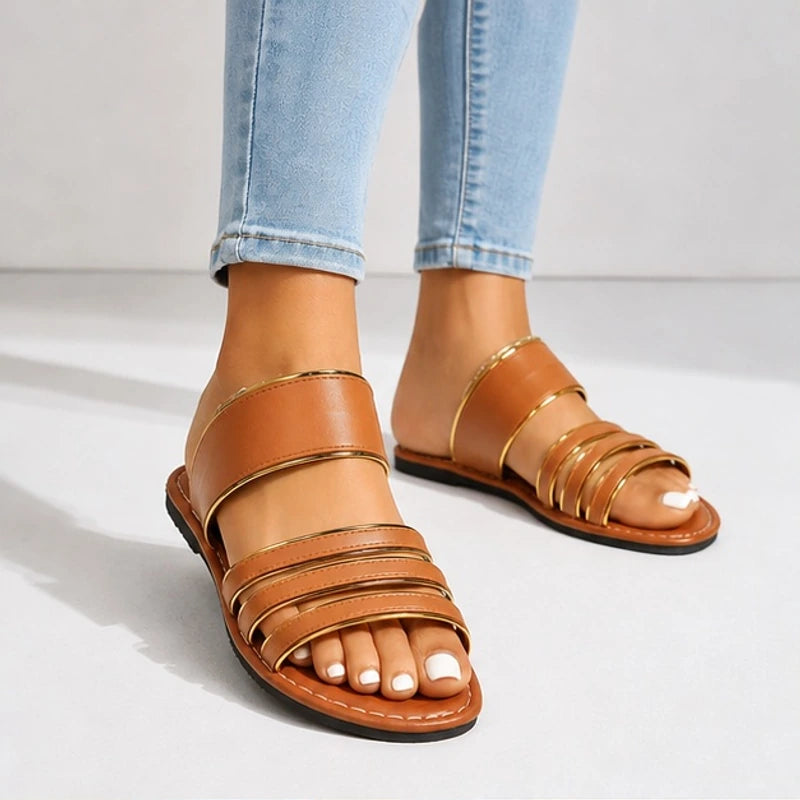 Amaris Everyday Leather Sandals - Brown - women's sandals - Brondals - Image 2