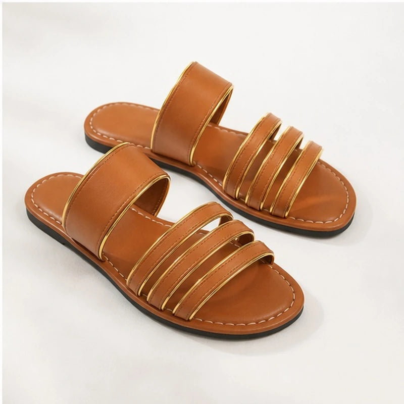 Amaris Everyday Leather Sandals - Brown - Sandals - Brondals - Image 1