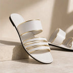 Amaris Everyday Leather Sandals - White - Sandals - Brondals - Image 1