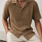 Ambrose Cuban Collar Shirt - Brown - short sleeve shirt - Brondals - Image 6