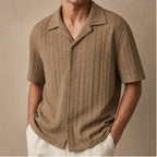 Ambrose Cuban Collar Shirt - Brown - cuban collar shirt - Brondals - Image 3