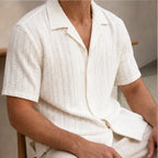 Ambrose Cuban Collar Shirt - White - camp collar - Brondals - Image 4