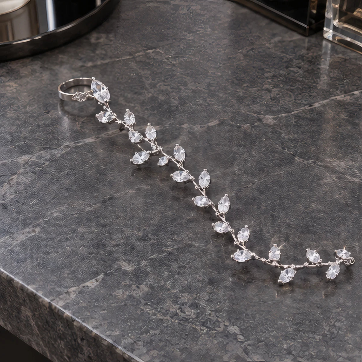 Annabel Crystal Vine Handpiece - Silver - Women's Accessories > Jewelry > Hand Chains - Brondals - Image 2