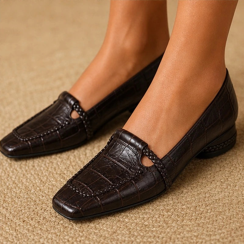 Annika Square-Toe Leather Loafers - Espresso - leather loafer - Brondals - Image 2
