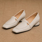Annika Square-Toe Leather Loafers - Bone - Leather loafers - Brondals - Image 3