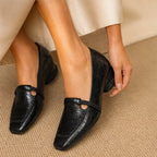 Annika Square-Toe Leather Loafers - Black - Leather loafers - Brondals - Image 3