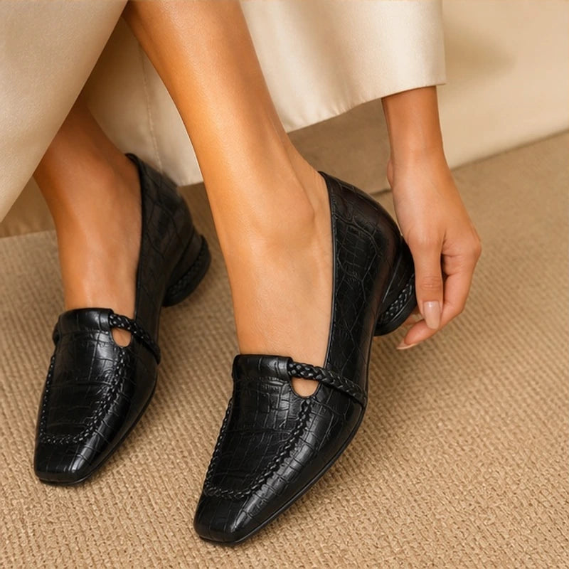 Annika Square-Toe Leather Loafers - Black - Leather loafers - Brondals - Image 3