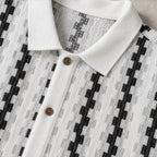 Ansel Contrast Knit Polo Shirt - White - men's polo - Brondals - Image 2
