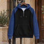 Anselm Waffle-Knit Half-Zip Hoodie - Navy Black - hoodie - Brondals - Image 3