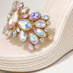 Antonella Crystal Floral Wedge - White - Shoes - Brondals - Image 1
