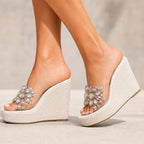 Antonella Crystal Floral Wedge - White - espadrille sandals - Brondals - Image 4
