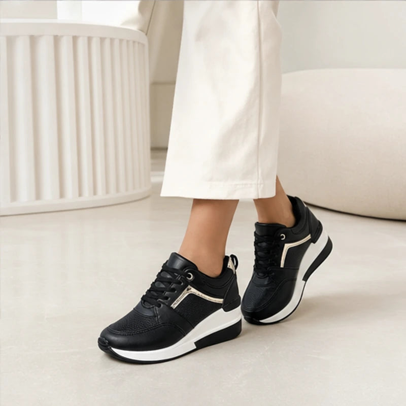 Aria Wedge Comfort Sneaker - Black - comfort shoes - Brondals - Image 6