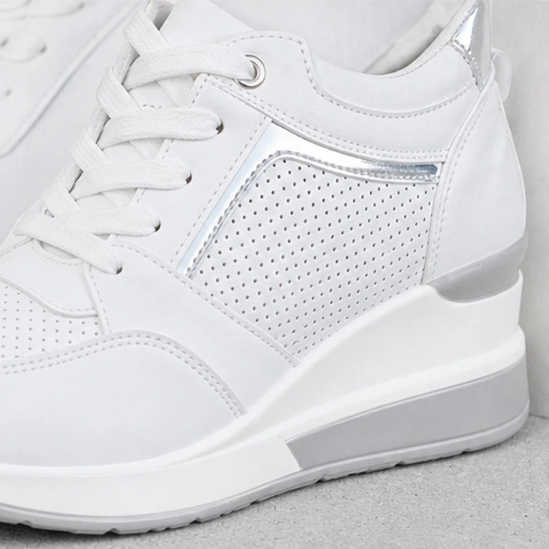 Aria Wedge Comfort Sneaker - White - wedge sneakers - Brondals - Image 3