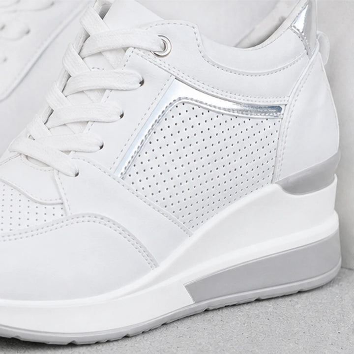 Aria Wedge Comfort Sneaker - White - wedge sneakers - Brondals - Image 3