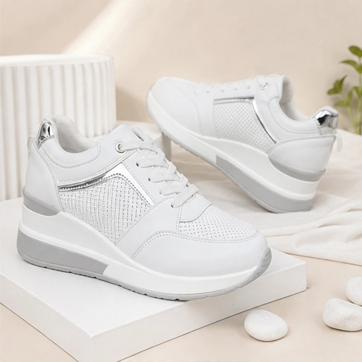 Aria Wedge Comfort Sneaker - White - women's sneakers - Brondals - Image 2