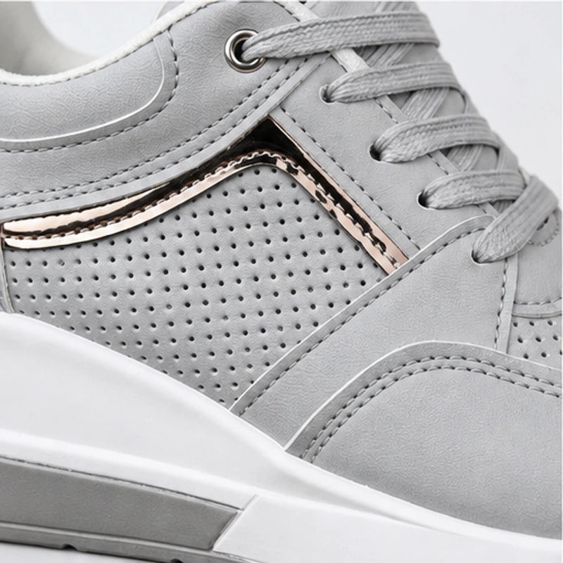 Aria Wedge Comfort Sneaker - Gray - wedge sneakers - Brondals - Image 3