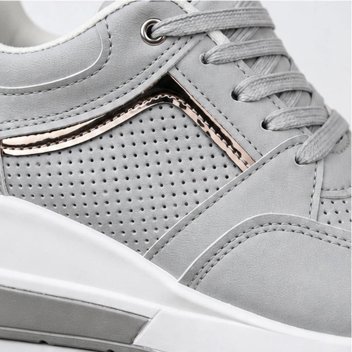 Aria Wedge Comfort Sneaker - Gray - wedge sneakers - Brondals - Image 3