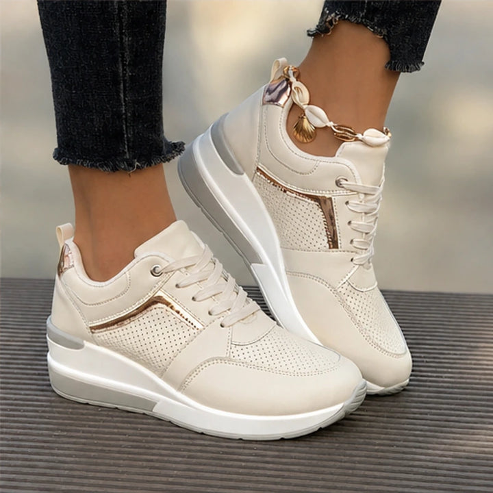 Aria Wedge Comfort Sneaker - Ivory - vegan leather - Brondals - Image 4