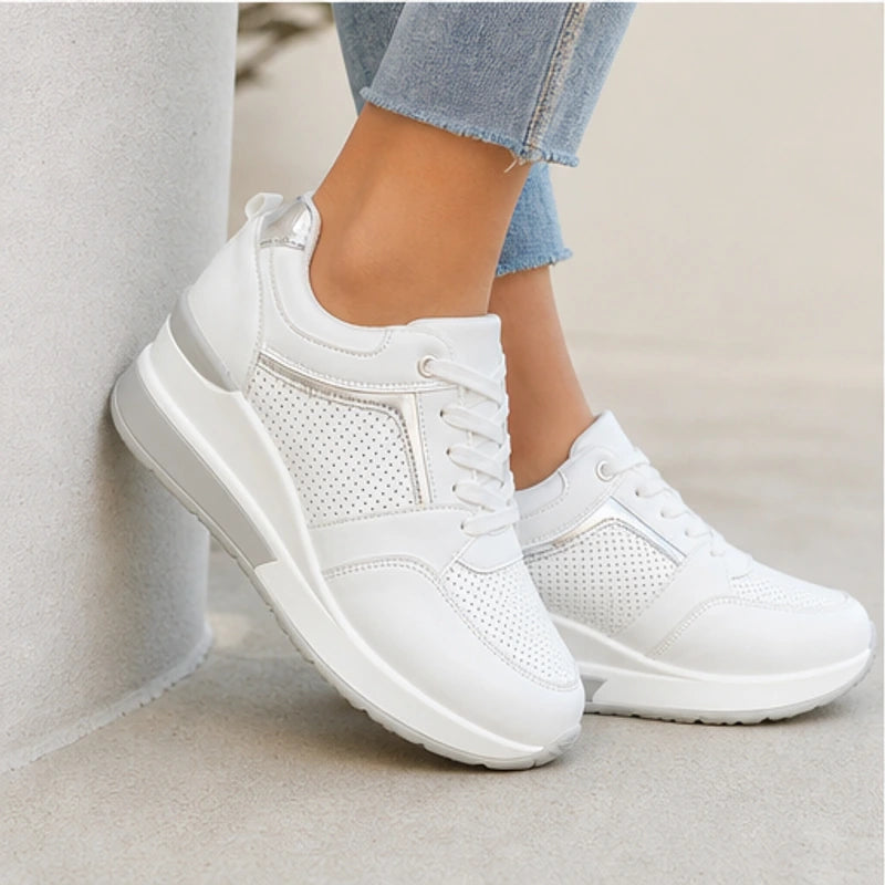 Aria Wedge Comfort Sneaker - White - comfort shoes - Brondals - Image 6