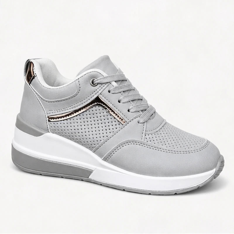 Aria Wedge Comfort Sneaker - Gray - Sneakers - Brondals - Image 1