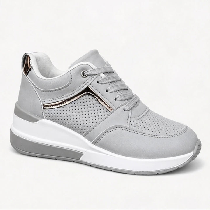 Aria Wedge Comfort Sneaker - Gray - Sneakers - Brondals - Image 1