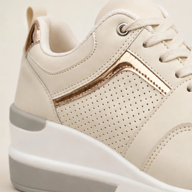 Aria Wedge Comfort Sneaker - Ivory - wedge sneakers - Brondals - Image 3