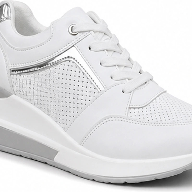 Aria Wedge Comfort Sneaker - White - Sneakers - Brondals - Image 1