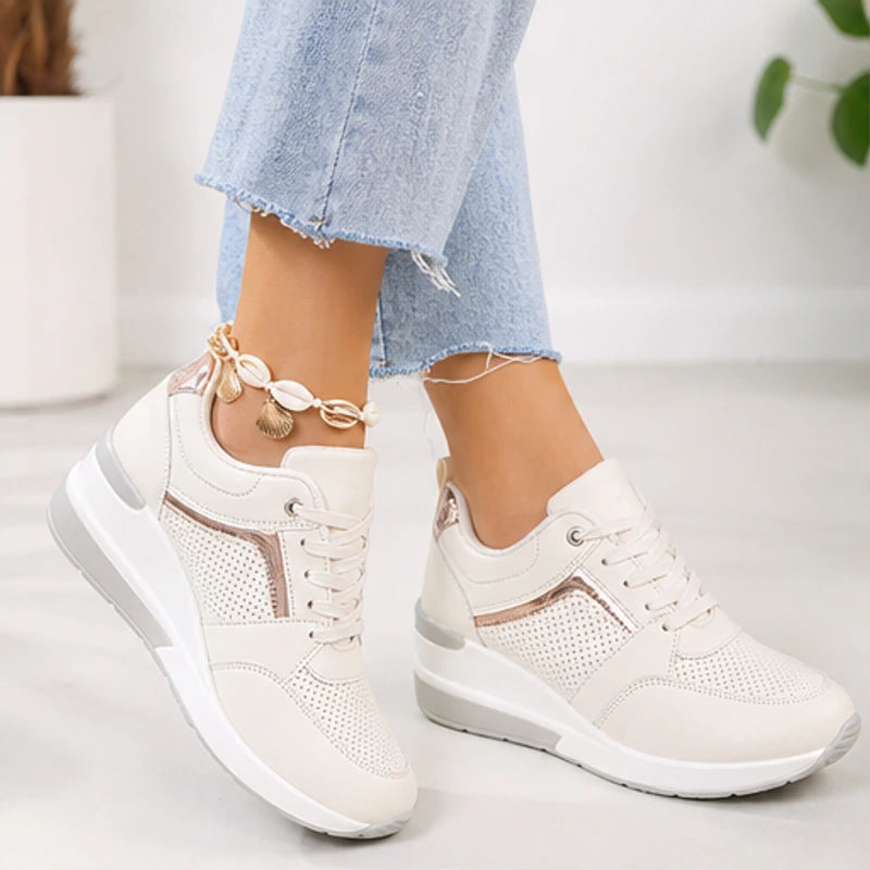 Aria Wedge Comfort Sneaker - Ivory - orthopedic sole - Brondals - Image 5