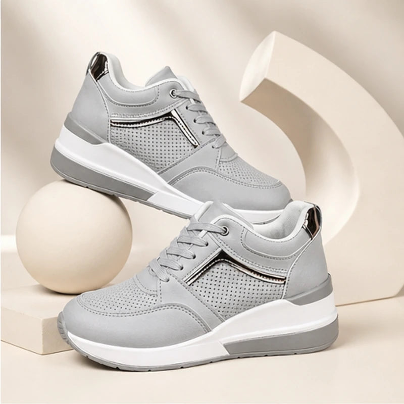 Aria Wedge Comfort Sneaker - Gray - women's sneakers - Brondals - Image 2