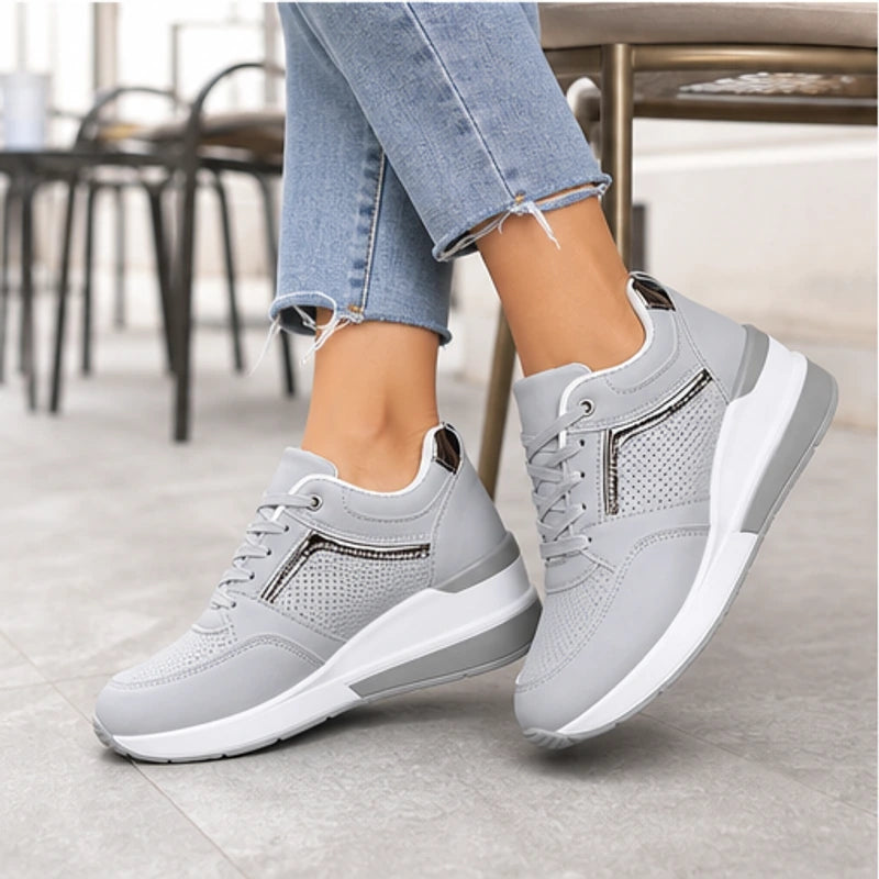 Aria Wedge Comfort Sneaker - Gray - casual footwear - Brondals - Image 7