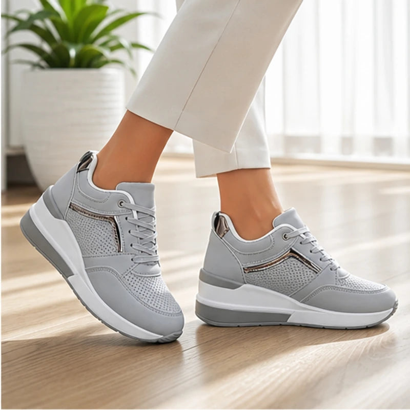 Aria Wedge Comfort Sneaker - Gray - comfort shoes - Brondals - Image 6