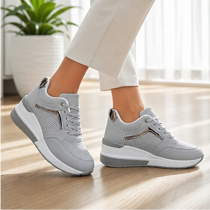 Aria Wedge Comfort Sneaker - Gray - comfort shoes - Brondals - Image 6