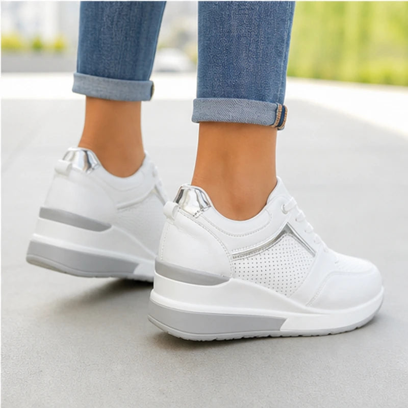 Aria Wedge Comfort Sneaker - White - casual footwear - Brondals - Image 7