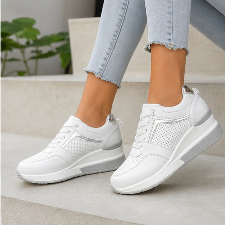 Aria Wedge Comfort Sneaker - White - orthopedic sole - Brondals - Image 5