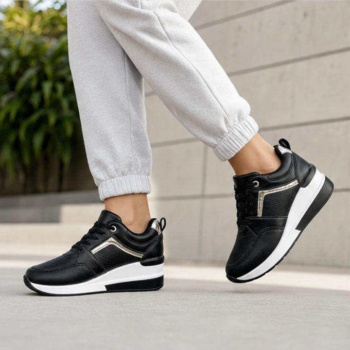 Aria Wedge Comfort Sneaker - Black - orthopedic sole - Brondals - Image 5