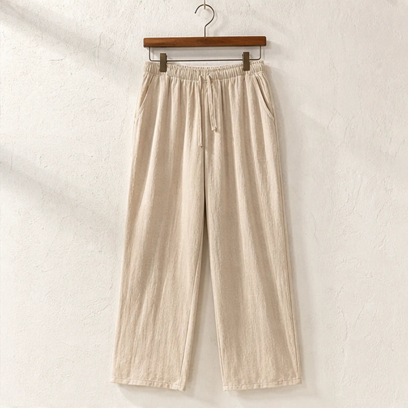 Arlington Lightweight Linen Trousers - Khaki - Pants - Brondals - Image 1