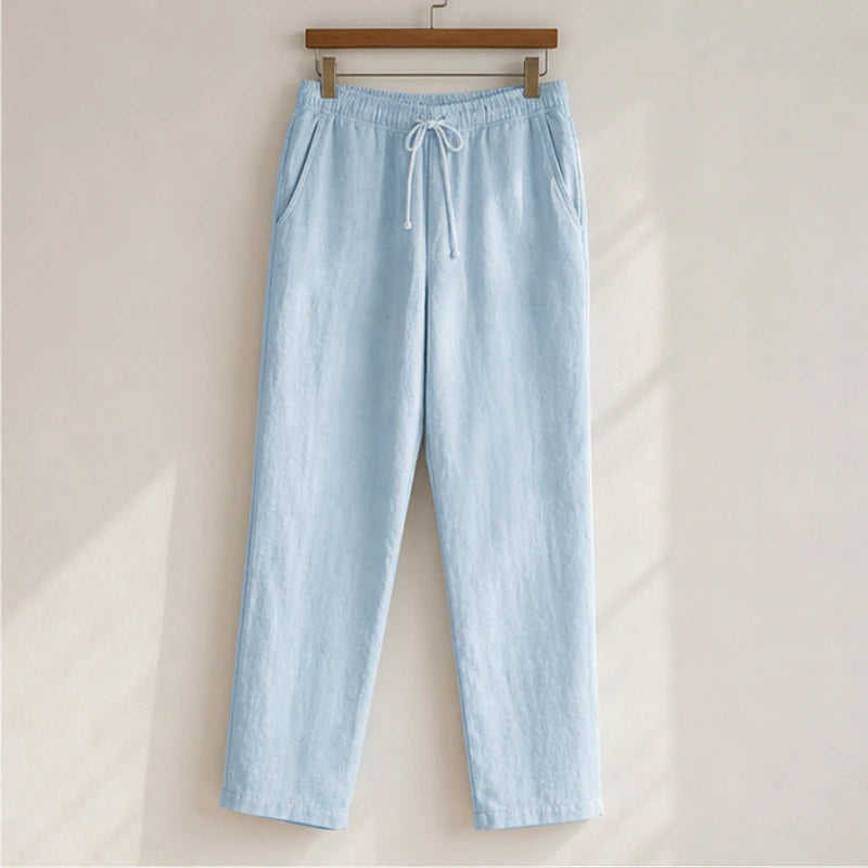 Arlington Lightweight Linen Trousers - Light Blue - Pants - Brondals - Image 1